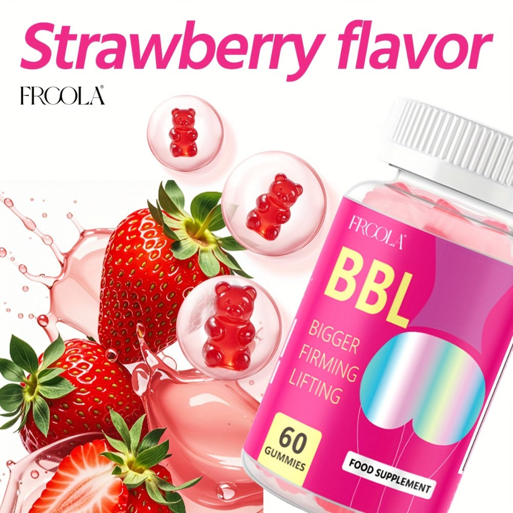 Women'S BBL And BBG Gummies - Herbal Essence | Bum And Chest Health Support Gummies for Women | Strawberry Flavor | Women'S Fitness Supplement 60 Gummies