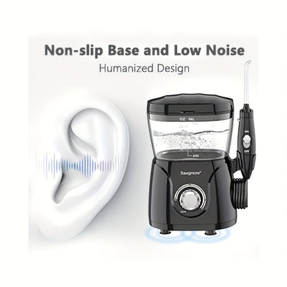 Water Flosser for Teeth & Braces 600ml Large Tank 10 Adjustable Pressure Levels 8 Nozzles IPX4 Waterproof Professional Oral Irrigator Desktop Electric Dental Flosser for Adults Family Use