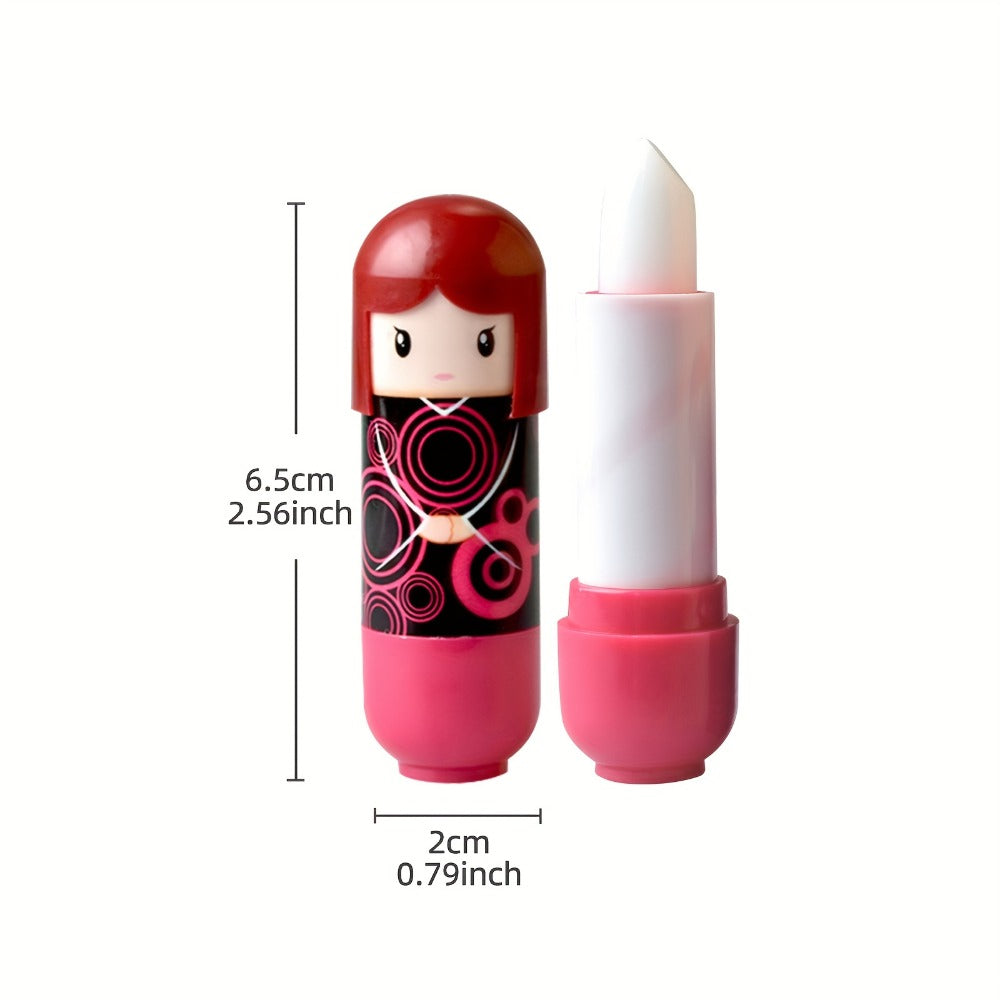 Set of 24 Lip Balms in a Charming Doll Design, Keeps Lips Safe, Provides Lasting Hydration, And Helps Avoid Dryness Each X 24