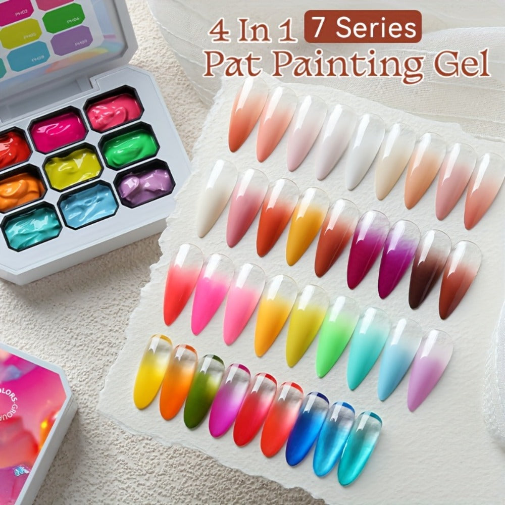 UR SUGAR 4IN1 Pat Ombre Gel Nail Polish Easy Gradient Painting Gel for DIY French Nail Manicure Solid Varnishes Paint Art Gel