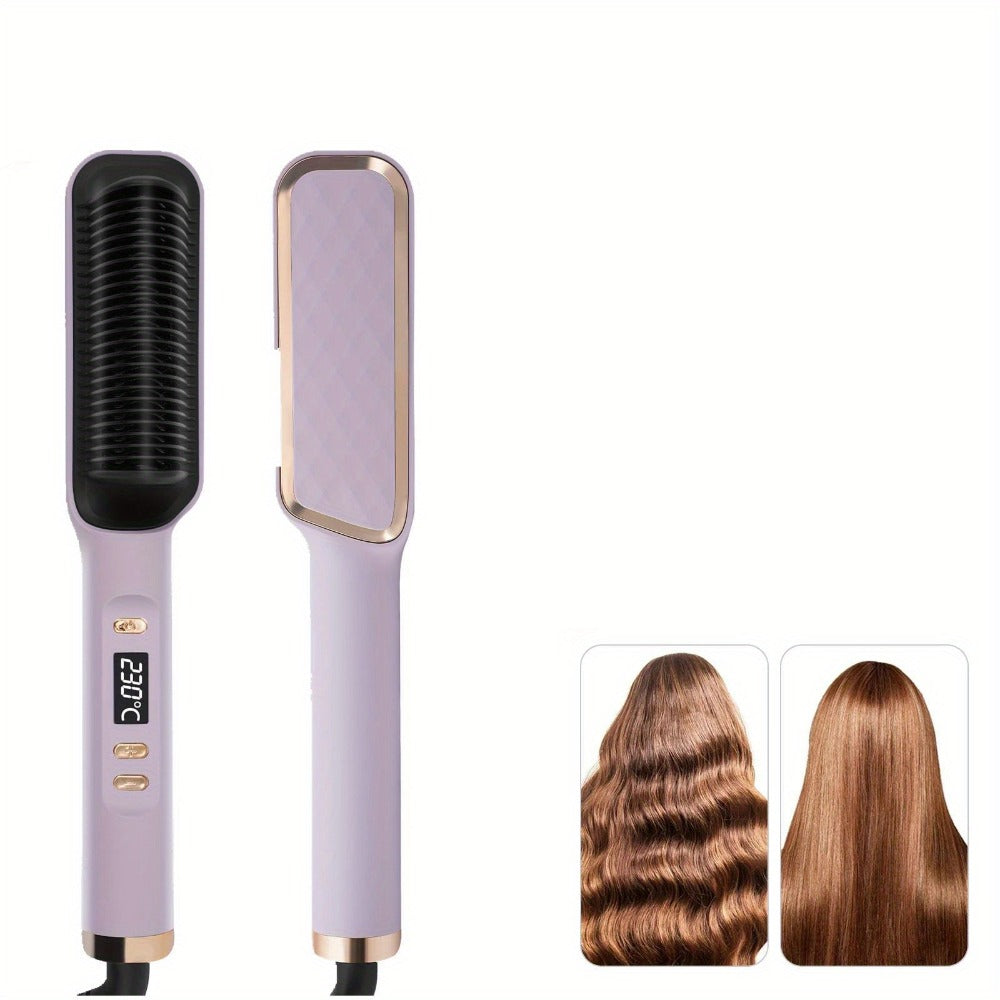Hair Straightener And Curler 2-in-1, Household Wet And Dry Hair Straightener Comb Multi-Temp Volumizing Styling Comb, Women's Hair Tools, Women's Hair Tools Birthday Christmas Gift