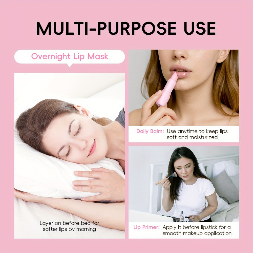 Set of 5 LAIKOU Sakura Lip Balms, Each Weighing 3.5G/0.12Oz, Featuring a Gentle Formula with Prunus Lannesiana Flower Extract, Suitable for Day And Night Use, Providing Moisturizing Lip Care, Convenient for Travel