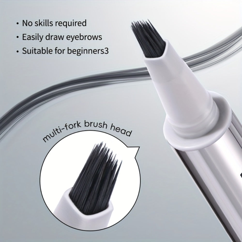 Fluffy Eyebrow Pen Quick-Dry Waterproof Long-Lasting - Natural Wild Brow Look Instant Shape Sweat & Fade Resistant Portable Brow Pen for Travel Festival Party