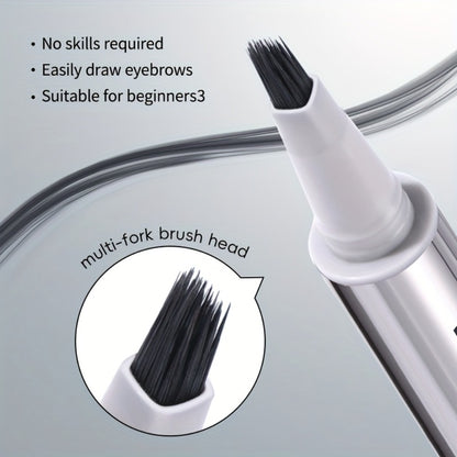 Fluffy Eyebrow Pen Quick-Dry Waterproof Long-Lasting - Natural Wild Brow Look Instant Shape Sweat & Fade Resistant Portable Brow Pen for Travel Festival Party