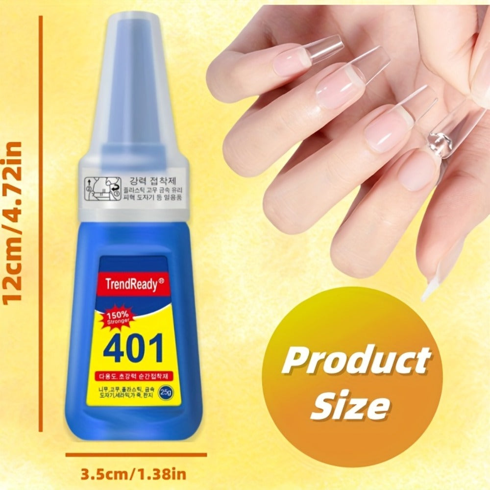 2 Bottles Large Capacity Super Nail Glue | 25G/Bottle Long Lasting, No Lamp Needed, Fast-Bonding, Fast Drying & Waterproof Nail Glue | Extra Hold Nail Glue, Nail Glue for Press on Nails, Fake Nails, Nails Art, Nail Supplies for Women, Nail Glue Set