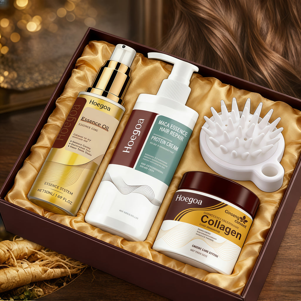 A Set Of Keratin Hair Care Kit Containing Moroccan Nut Oil, Deep Moisturizing, Repairing Split Ends, Making Your Hair Softer. It Includes Conditioner, Essential Oil, And Hair Mask, Suitable for Daily Hair Care Use, And Is The Best Gift, Travel Size