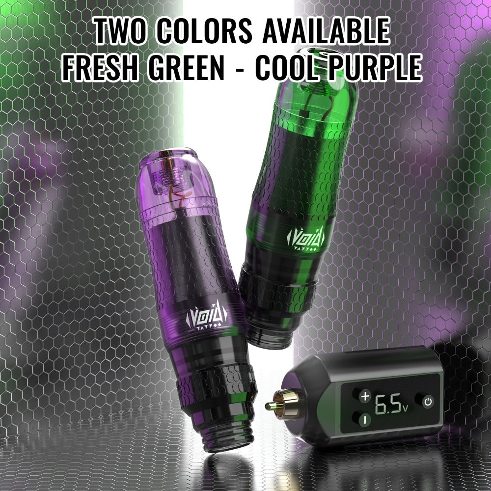 VOID Wireless Tattoo Kit 1200Mah - Non-Slip Dual-Color Grip Pen Set, Comes with 10 Cartridges And 5 Ink Shades, Ideal for Novices, Kick Off The New Year with Artistic Expression
