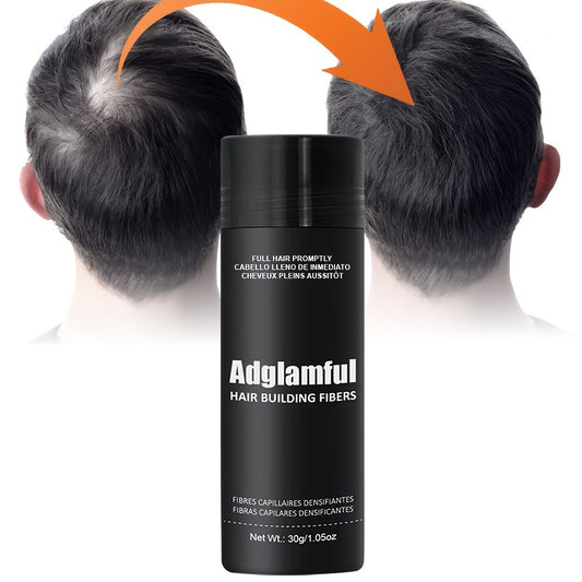 Adglamful 30g Hair Building Fibers - Unisex-adult, Normal Style, Natural Look & Feel, Concealer for Thinning Hair, Cover Hairline, Volume & Thickness Enhancement, Suitable for Dating, Volumizing Hair Fibers, Hair Building Fibers