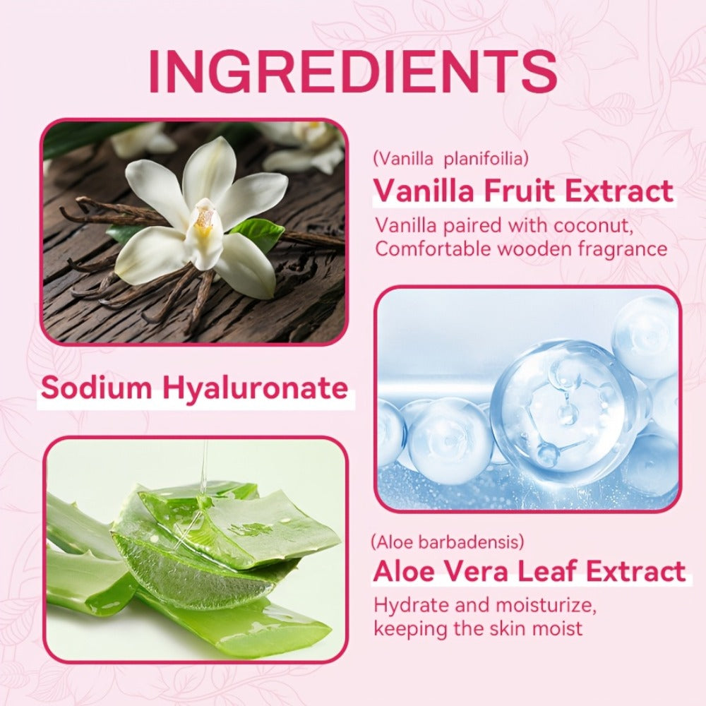 Coconut Vanilla Fragrance Mist Hair & Body Spray Alcohol-Free Vitamin E Argan Oil Glycerin Moisturizing Long-Lasting Floral Scent for Women 100ml Gift