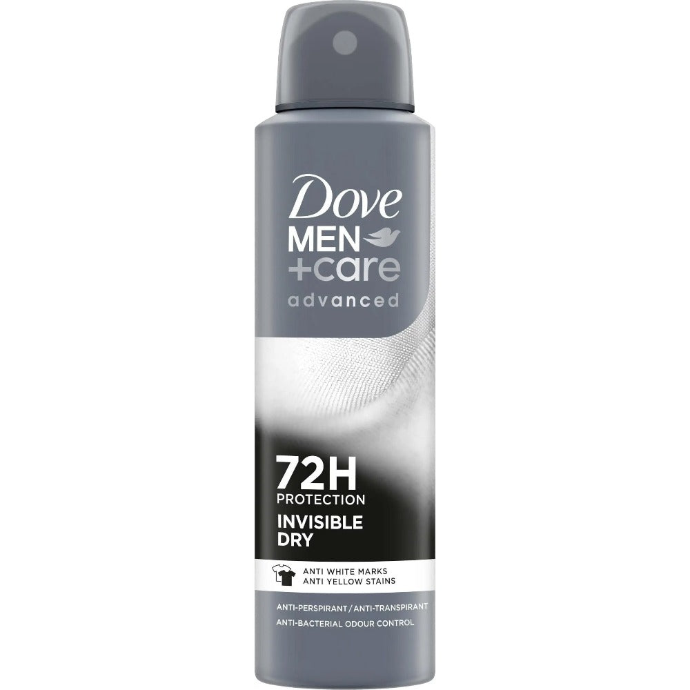 Dove Men+Care Invisible Dry Spray Deodorant for Men 150ml (5oz) x [3 Pack] – Clean Fresh Body Spray, Quick Dry Invisible Spray, No White Marks on Black Clothes, No Yellow Stains on White Shirts, Long Lasting Fresh Scent, Smooth Comfort, Gym Office Travel