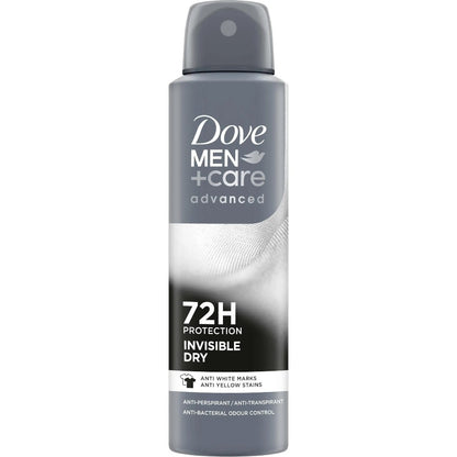 Dove Men+Care Invisible Dry Spray Deodorant 3 Pack 150ml - No White Marks No Yellow Stains, Long Lasting Odor Protection Quick Dry Antiperspirant