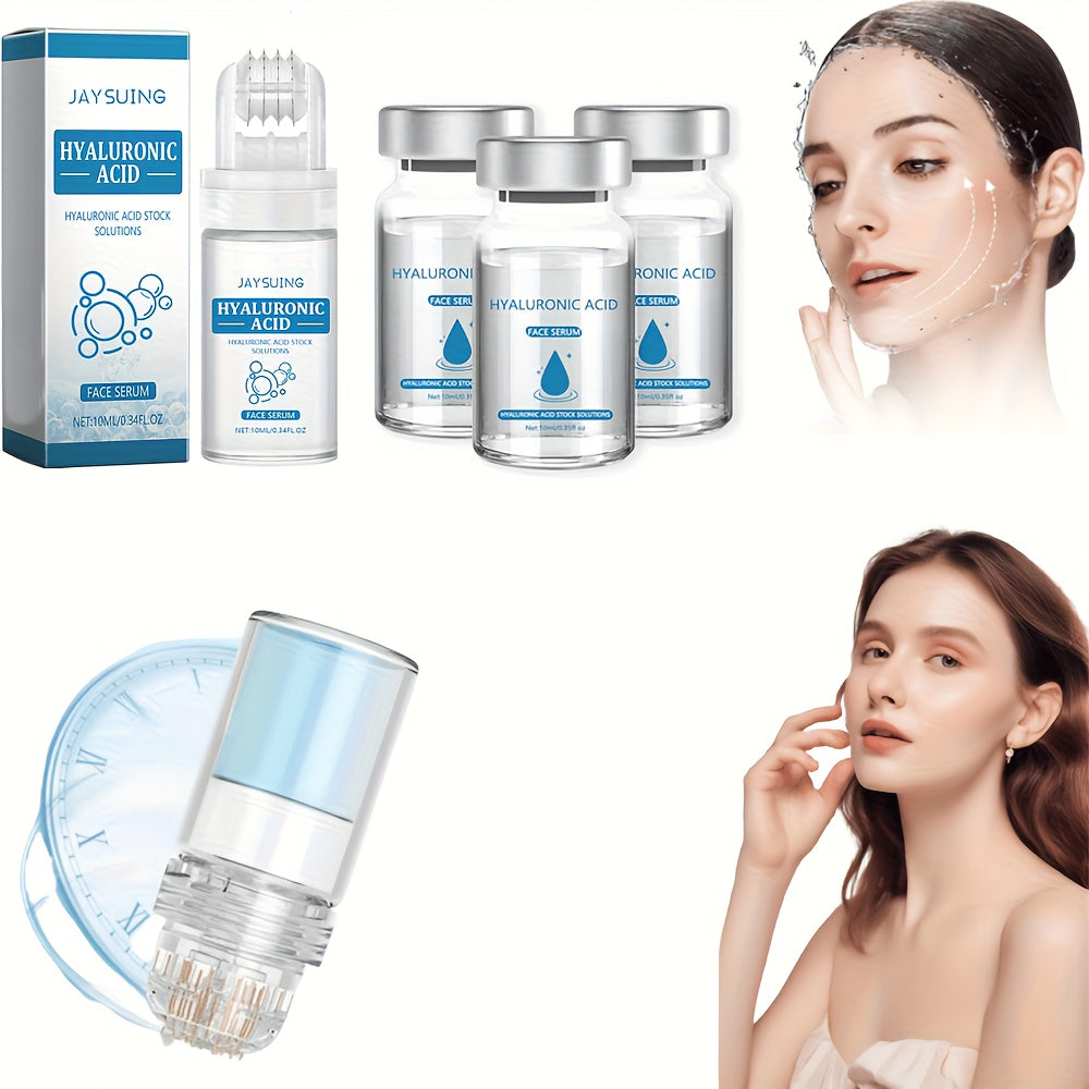 Hydra Roller Microneedle Stamp for Face with 3pcs Serum, Microneedle 0.25Mm, Micro Needle Stamp Facial Serum for All Skin Types