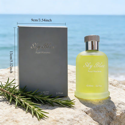 Men's Cologne Eau de Parfum Sky Blue - Bergamot Rosemary & Oak Moss Long Lasting Fresh Masculine Fragrance, No Propylene Glycol, Everyday Scent & Gift for Him