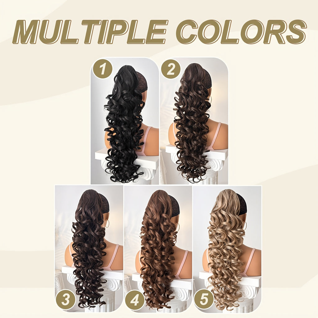A 28-Inch Long Curly Ponytail Made of Heat-Resistant Synthetic Fiber, Typically Worn by Women for Everyday Occasions And Holidays.
