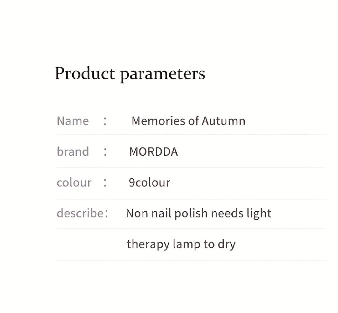 MORDDA Nine Palace Grid Autumn Farewell Complete Set - 2025 New Nail Art Gel with Gradient Effect, Firm and Long-lasting Seasonal Fashionable High Saturation Glossy Women's Nail Selection Salon Quality DIY Art Design