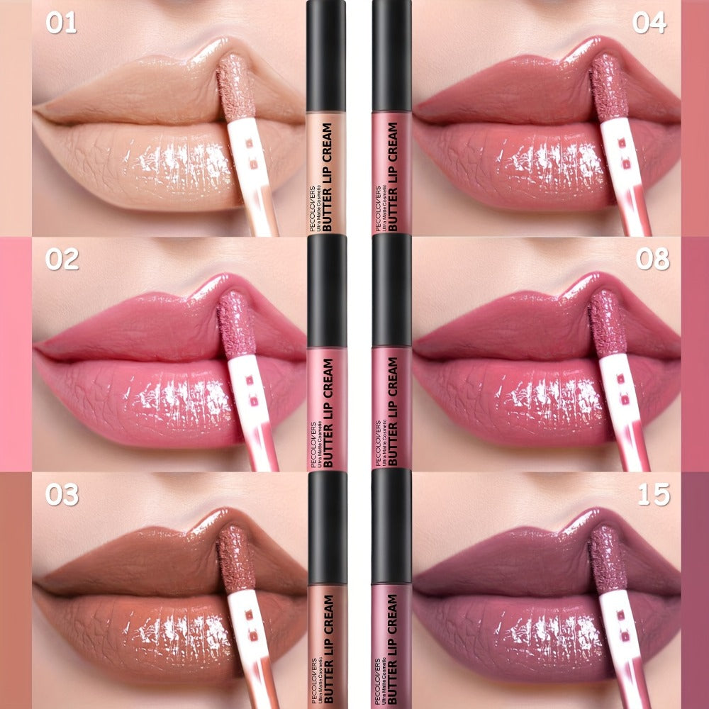 Lip Gloss Set of 6 - Moisturizing Non-Tacky High Shine Lip Gloss Kit in Nude Shades - Long-Lasting Liquid Lipstick for Everyday Glam Makeup Gift for Women