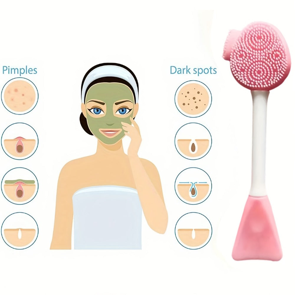 7pcs Facial Cleansing Set, Deep Cleansing Beauty SpaMask Brush Set, Soft Velvet Headband, Hair Tie Set, GentleScrub Brush, Detailing Facial Brush, Portable SkinCare Tool with Wash Bag for Women
