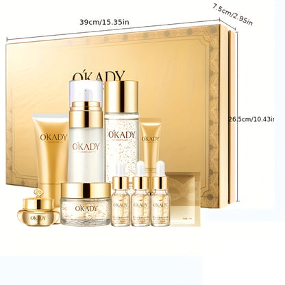 Luxury Skincare Gift Set 10pcs Astragalus Facial Mask Anti Wrinkle Moisturizing Firming Day Night Care for All Skin Types Hypoallergenic