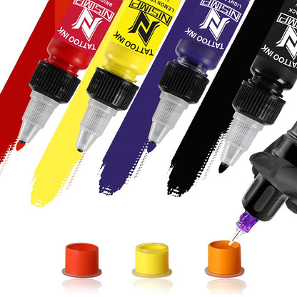 Tattoo Ink Set Professional Pre-Dispersed NISIMP 7 & 14 Colors Vibrant Pigment Density Skin-Friendly Tattoo Ink for Outlining Shading Body Painting Beginners Hobbyists & Expert Tattoo Artists