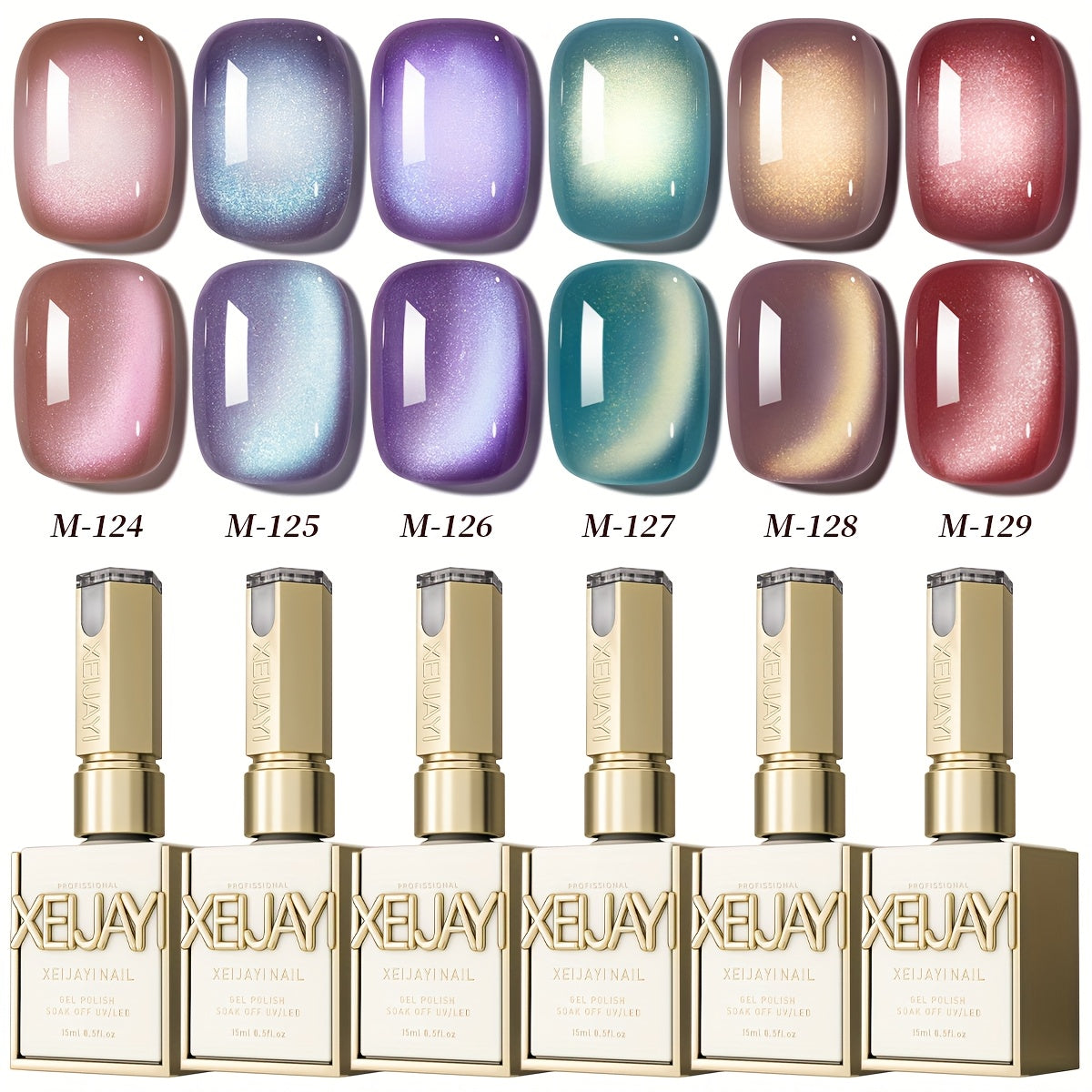 Cat Eye Gel Nail Polish 6pcs Set - Aurora Dopamine Bubble Summer Magnetic Shifting Colors Shiny Luster Soak Off UV LED Nail Art Salon DIY Manicure Women
