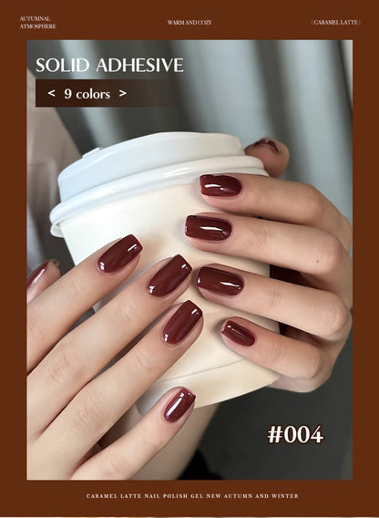 Gel Nail Polish Set 9 Colors Autumn Harvest High Saturation Long-Lasting Soak Off LED Alcohol-Free Solid Gel Polish Kit for Salon & Home Manicure with Light Therapy Pen