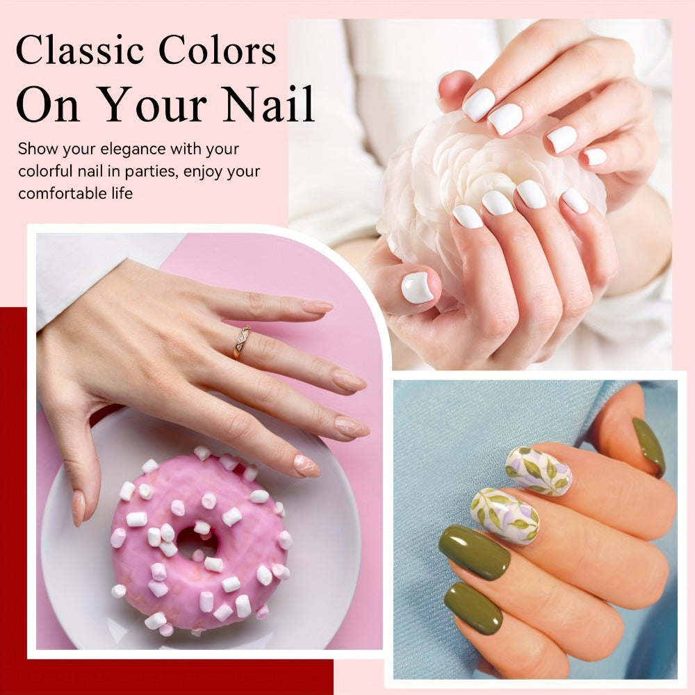 PHOENIXY 30pcs Pure Gel Set, Including Base Gel, Glossy Top Coat, Matte Top Coat, and Golden Glitter Top Coat