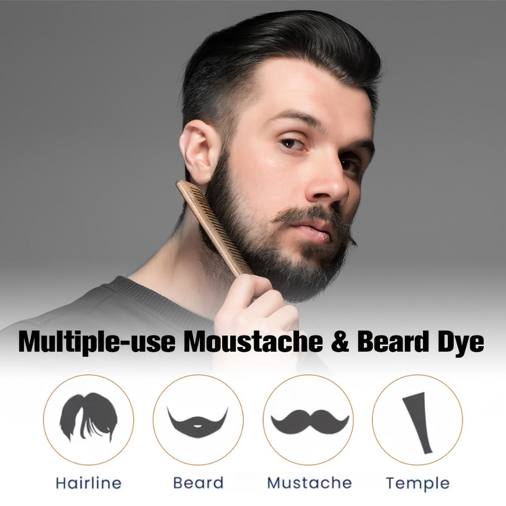 Hair & Beard Dye Shampoo for Men 3-in-1 Black — 8-Minute Gray Coverage, Ammonia-Free, Long-Lasting Natural Color, Quick & Easy Application, 10 oz, 1 & 2 Pack Options