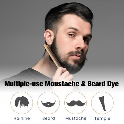 Hair & Beard Dye Shampoo for Men 3-in-1 Black — 8-Minute Gray Coverage, Ammonia-Free, Long-Lasting Natural Color, Quick & Easy Application, 10 oz, 1 & 2 Pack Options