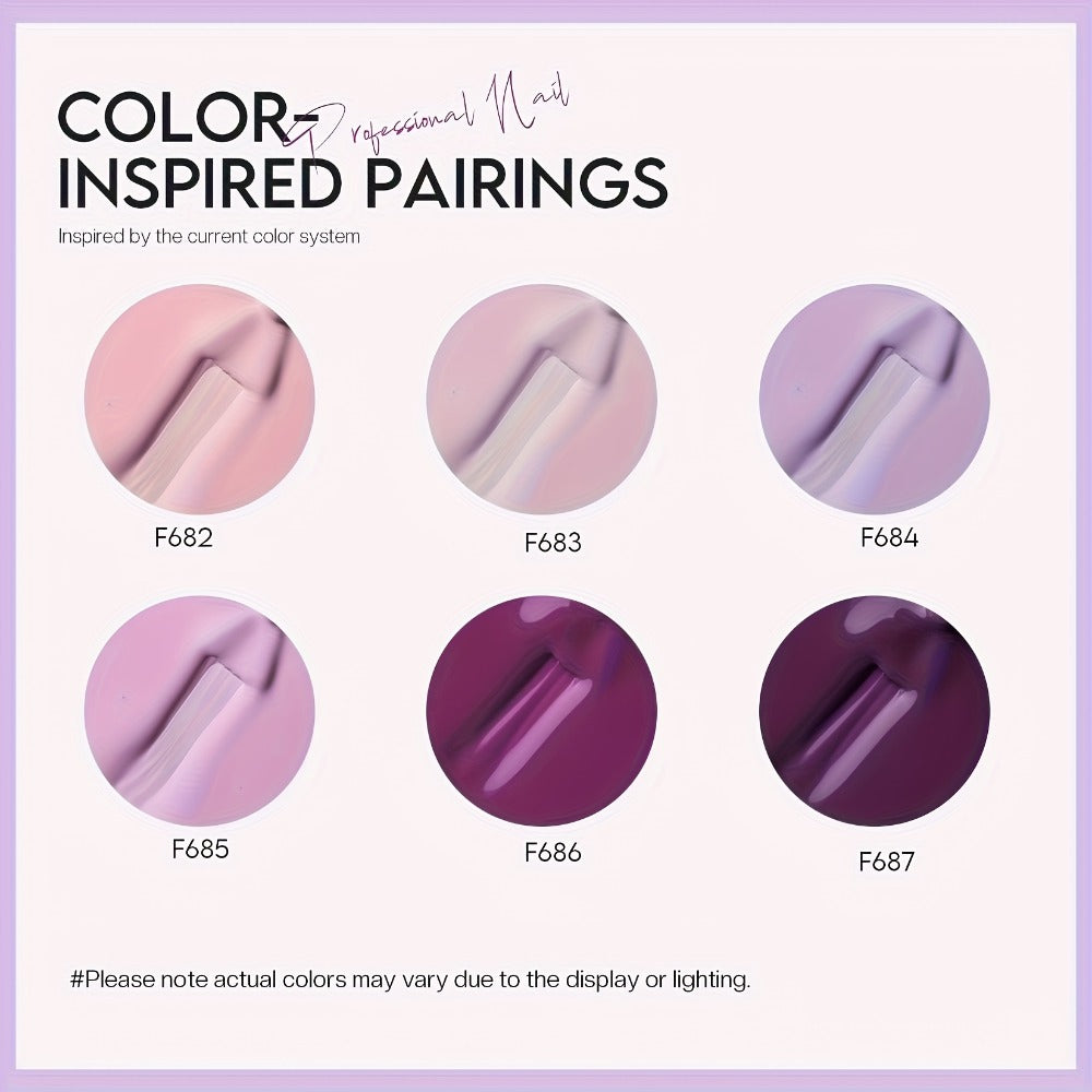 Morovan Nail Polish Set Fingernail: Lilac Purple Nude Pink Quick Dry Nail Polish Kit Lavender Violets Regular Nail Polish Bulk 0.25oz Finger Nail Polish Pack Classy Nail Polish Gifts for Women