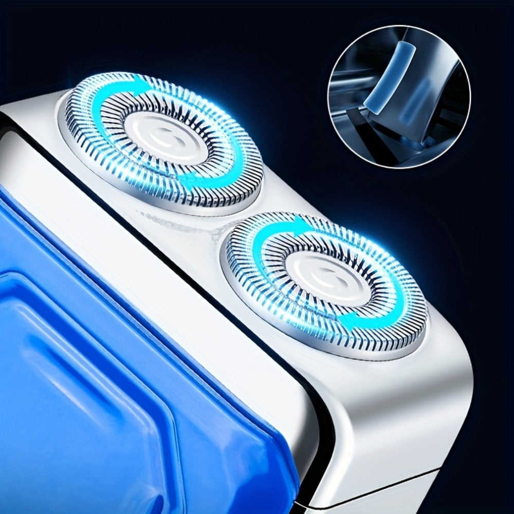 Men'S Dual-head Floating Magnetic Razor | Dual-ring Digital Display, Electric Shaver, Portable, Rechargeable, USB Powered, Battery, Powerful Motor, Clean Shave, Ideal for Travel