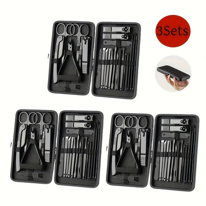 Nail Clipper Set Professional 23pcs Stainless Steel Sharp Blades Fingernail Toenail Trimmer Manicure Pedicure Kit for Men Women Salon Quality Home Nail Care Gift