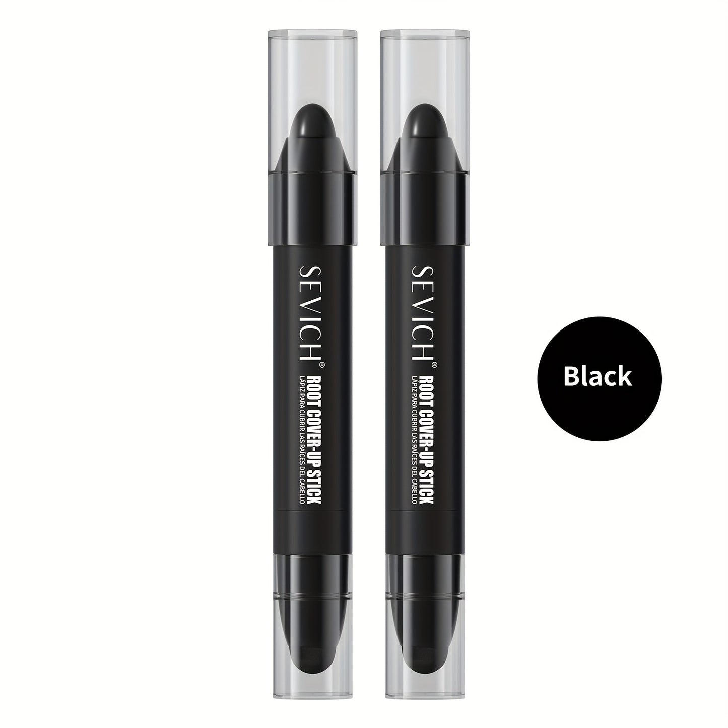 Men's Hair Dye Stick Gray Coverage — Sevich Beard & Hair Color Pen, Hypoallergenic, Sweat-Proof, Water-Resistant, Long-Lasting Formula, 2pcs Set