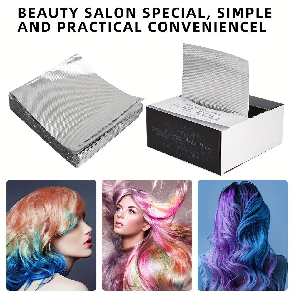 Aluminum Foil Paper for Hair Highlighting 300pcs/Box | Salon Hairdressing Supplies for Hair Coloring Perming Foiling | Silver Professional Grade