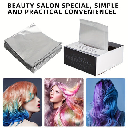 Aluminum Foil Paper for Hair Highlighting 300pcs/Box | Salon Hairdressing Supplies for Hair Coloring Perming Foiling | Silver Professional Grade