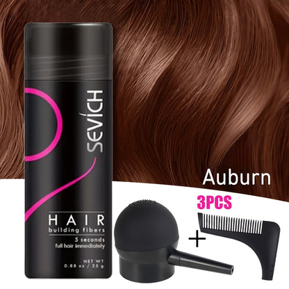 Hair Fibers for Thinning Hair — 3-Piece Kit with Spray Pump & Optimizer, Instant Thickening Powder for Hair & Beard, Rosemary Formula, All Hair Types, 8 Colors Available