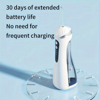 Oral Irrigator USB Rechargeable Water Flosser — 3 Cleaning Modes, Flosser Tips & Brush Head, Portable Cordless Dental Water Pick for Travel & Home Teeth Care, White Black Pink