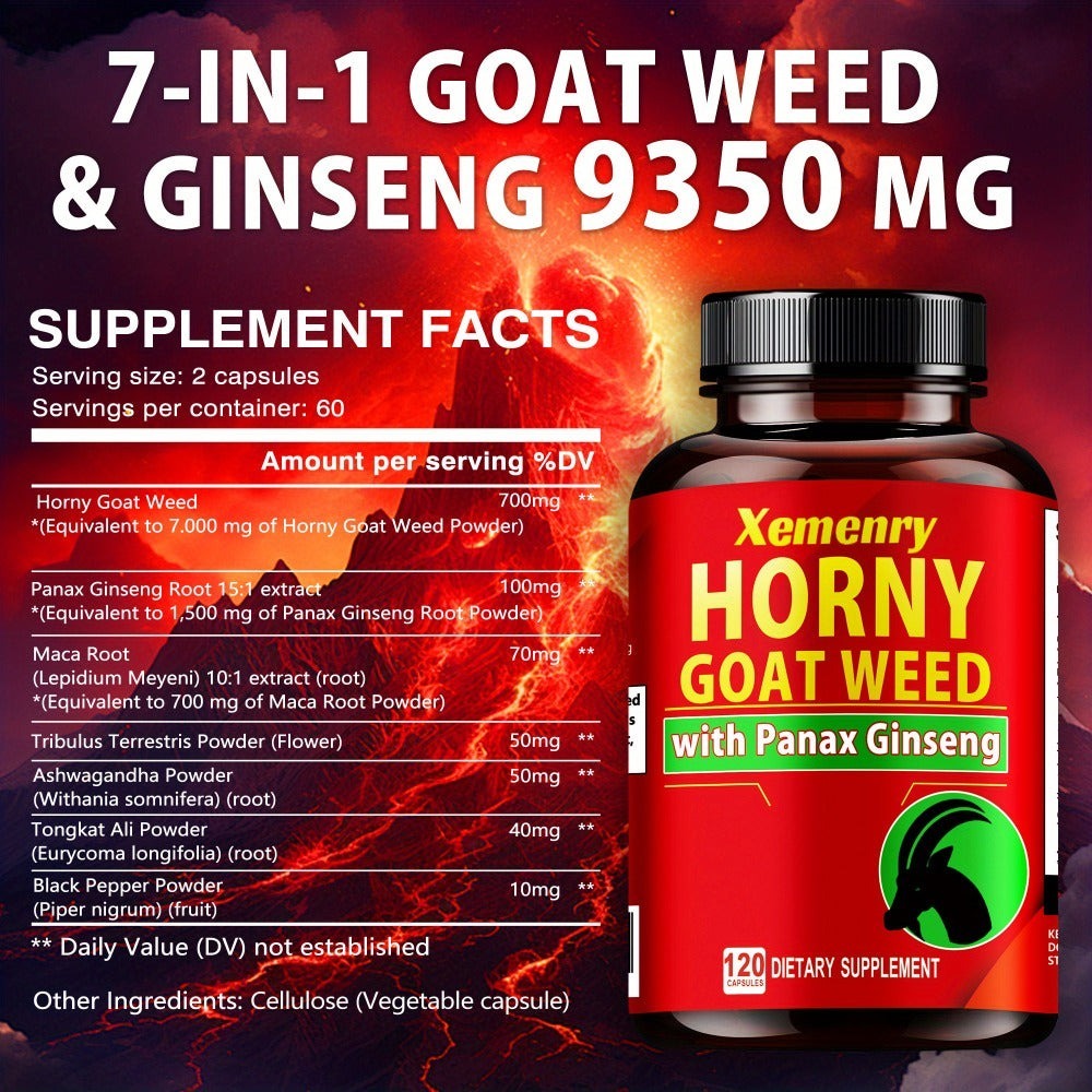 Horny Goat Weed - Replenish Energies, Premium Blended Formula - 120pcs