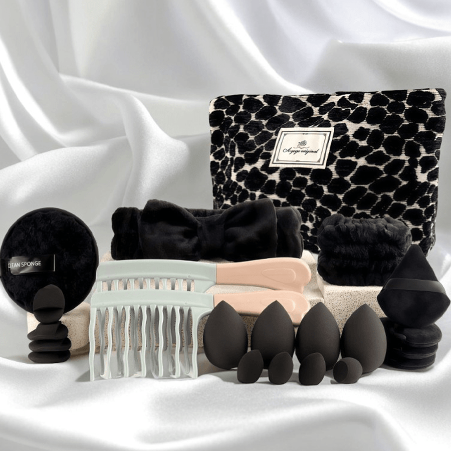 Makeup Brush Set 23/44/47PCS Super Soft Nylon Bristles with Bag - Concealer Contour Sponge Eyeshadow Blending Kit Wet Dry Use - Full-Size Brushes for Powder Highlight Contour All Skin Types