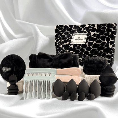 Makeup Brush Set 23/44/47PCS Super Soft Nylon Bristles with Bag - Concealer Contour Sponge Eyeshadow Blending Kit Wet Dry Use - Full-Size Brushes for Powder Highlight Contour All Skin Types