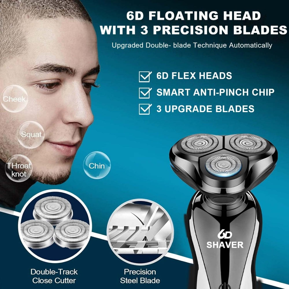 Father's Day Gift for Men, Electric Shavers Cordless Rechargeable Face Beard Nose Hair Trimmer 3-in-1 Kit Make Up, Ideal Gift for Father, Boyfriend, Brother
