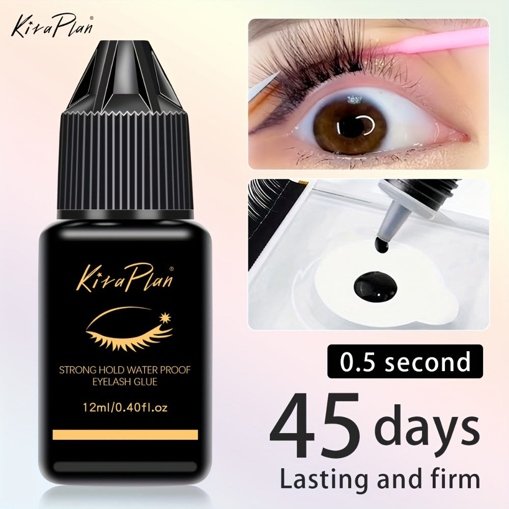 Self-Grafting Eyelash Glue Quick Dry Black Adhesive for Individual Lash Extensions DIY Cluster Application No Smell No Irritation Perfect for Beginner Lash Tech