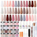NOCIS 33pcs Dip Powder Nail Set - Sparkling Shades, Activator & Primer for French Manicures, Professional Quality for Home Use - Perfect Gift for Women