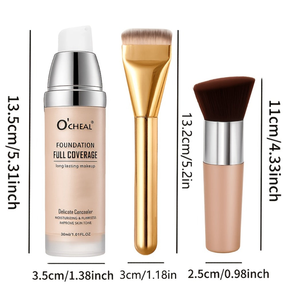 Air Cushion Foundation 2.0 Matte Finish High Coverage Moisturizing Lightweight Smooth Natural Nude Look Buildable Liquid Foundation Women Makeup
