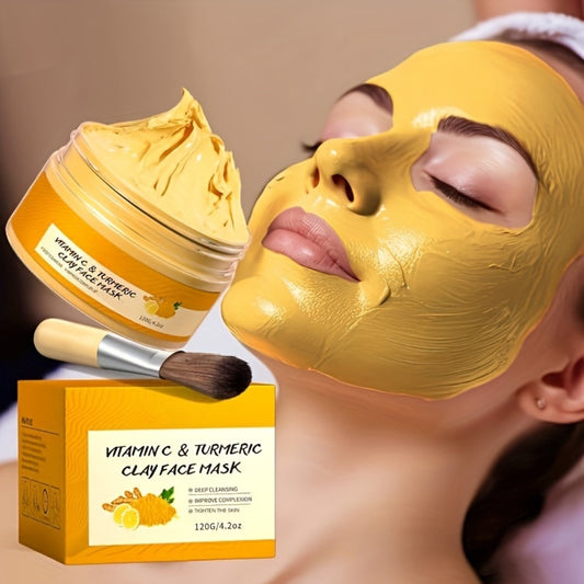 Turmeric Vitamin C Mud Mask - Deep Cleansing, Moisturizing And Firming Mask, Vitamin C Mask, Achieve Radiant, Smooth Skin - The Perfect Gift for Valentine'S Day And Mother'S Day