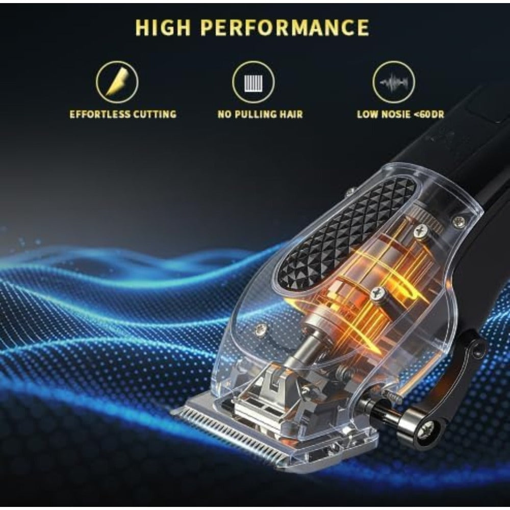 [USB Rechargeable] Professional Men's Grooming Kit, Rechargeable Hair Clipper And Beard Trimmer Set with Guide Combs, Nose Trimmer, Electric Shaver, USB Charging Cable, Haircut And Styling Tool for Men