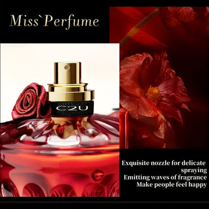 Perfume for Women Red Crystal Rose Bottle Long Lasting Floral Woody Eau de Parfum Spray 75ml - Seductive Feminine Scent Gift for Her Valentine Birthday