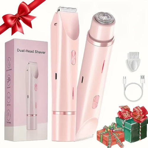 Bikini Razor Electric 2-in-1 Women Dry Wet Face Shaver USB Rechargeable - Painless Hair Removal for Bikini Line Underarms Legs Arms Face Portable Lady Shaver Gift