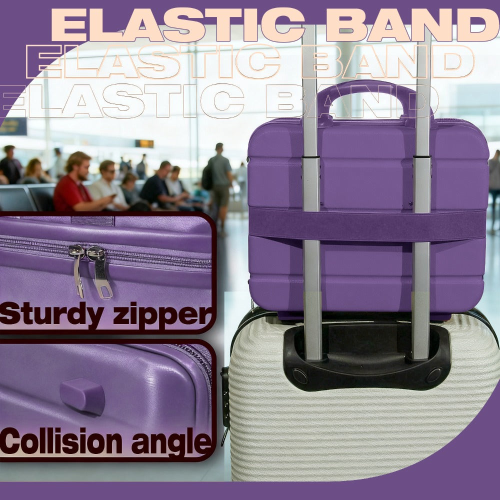 Portable Makeup Travel Case Hand Luggage, Pressure-proof Carrying Makeup Case Suitcase with Elastic Band, Small Hard Shell Cosmetic Case for Travel Camping.The Choice for Elegant Women