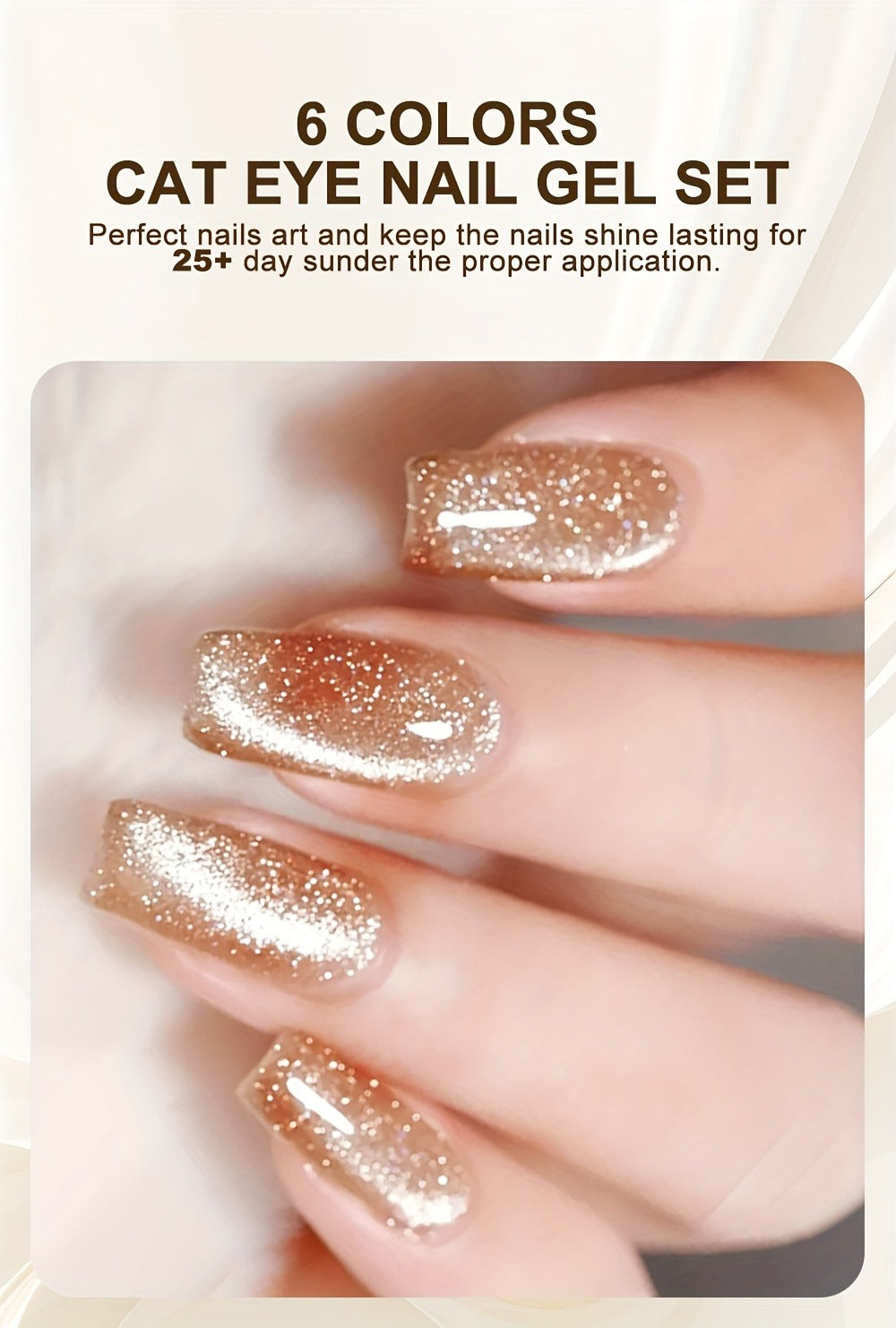 Cat Eye Magnetic Gel Nail Polish 0.27oz - Holographic Chameleon Flash Gel, Semi-Permanent Magnetic Sand Effect for Salon & Home Nail Art, UV LED Gel Varnish