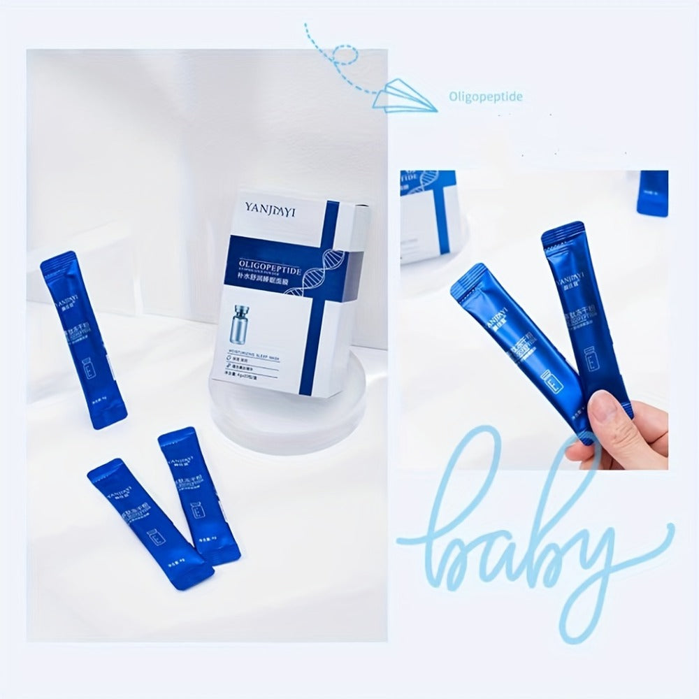YANJINY Oligopeptide Moisturizing Sleep Mask Gel, Niacinamide & Hyaluronic Acid Enriched Night Serum - Alcohol Free, Scented, Dry Skin Face, Portable Single-Use Packets (Quantity Unspecified)